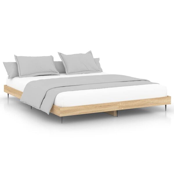 vidaXL Cadre de lit sans matelas ch&ecirc;ne sonoma 200x200 cm