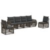vidaXL Ensemble de canap&eacute; de jardin 6 pc Gris et Gris fonc&eacute; polyrotin