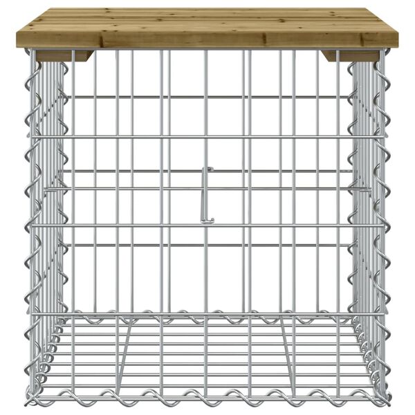 vidaXL Banc de jardin design gabion 43x44x42 cm bois de pin imprégné