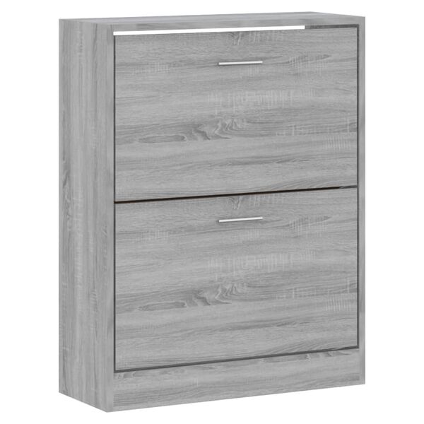 vidaXL Armoire &agrave; chaussures Sonoma gris 63x24x81 cm Bois d'ing&eacute;nierie