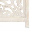 vidaXL Cloison de s&eacute;paration 3 panneaux Blanc 120x165 cm Bois manguier