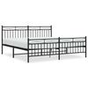 vidaXL Cadre de lit m&eacute;tal sans matelas avec pied de lit noir 183x213cm