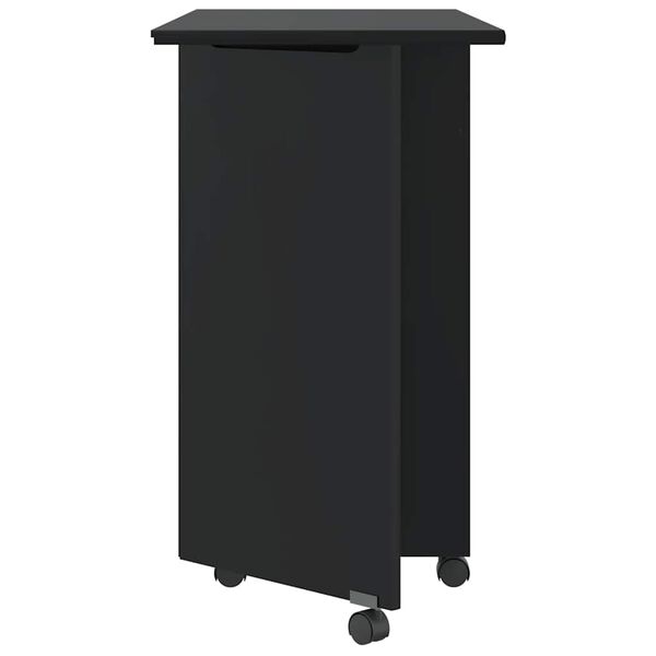 vidaXL Armoire roulante avec bureau MOSS noir bois de pin solide