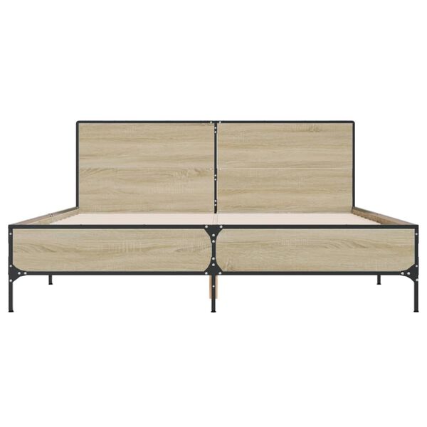 vidaXL Cadre de lit sans matelas ch&ecirc;ne sonoma 150x200 cm