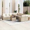 vidaXL Salon de jardin 11 pcs avec coussins beige r&eacute;sine tress&eacute;e
