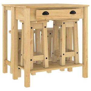 vidaXL Tabourets de bar lot de 2 gris bois massif de pin