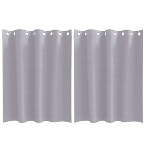 vidaXL Rideaux occultants avec anneaux 2 pcs Gris m&eacute;tal 140 x 140 cm