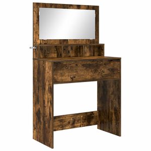 vidaXL Tables de maquillage pour chambre Ch&ecirc;ne fum&eacute; 80 x 39,6 x 135 cm