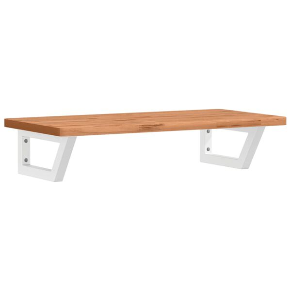 vidaXL &Eacute;tag&egrave;re de vasque murale acier et bois massif de h&ecirc;tre