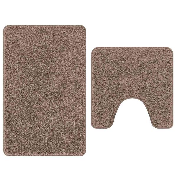 vidaXL Ensemble de tapis de bain antidérapants 2 pcs Marron PP