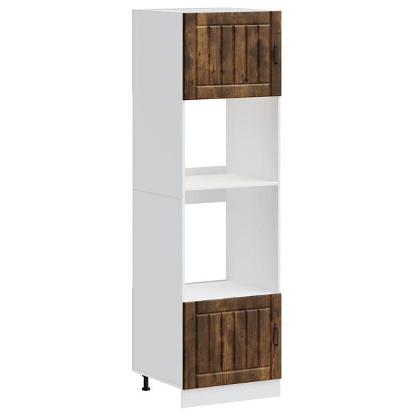 vidaXL Armoires de four 2 pi&egrave;ces "Lucca" Ch&ecirc;ne fum&eacute; Bois d'ing&eacute;nierie