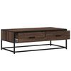 vidaXL Table basse ch&ecirc;ne marron 100x50x35cm bois d'ing&eacute;nierie et m&eacute;tal