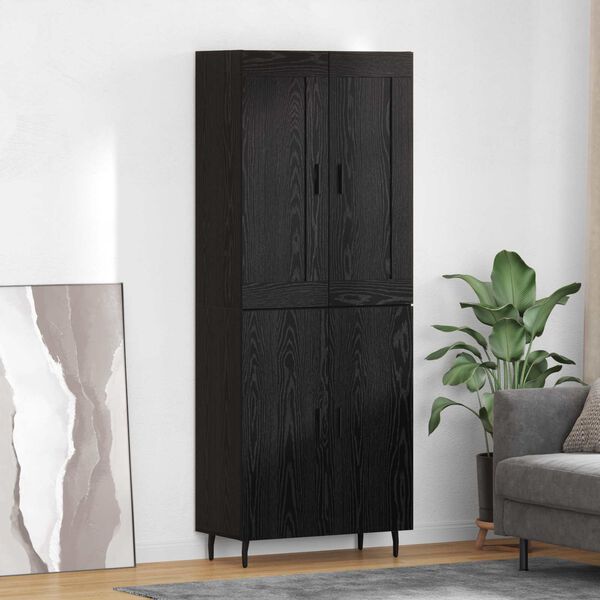 vidaXL Haut Armoire 2 pcs Ch&ecirc;ne noir Bois d'ing&eacute;nierie