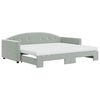 vidaXL Lit de jour avec gigogne et matelas gris clair 90x190cm velours