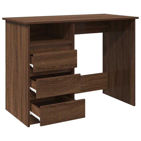 vidaXL Bureau chêne marron 102x50x75 cm bois d'ingénierie
