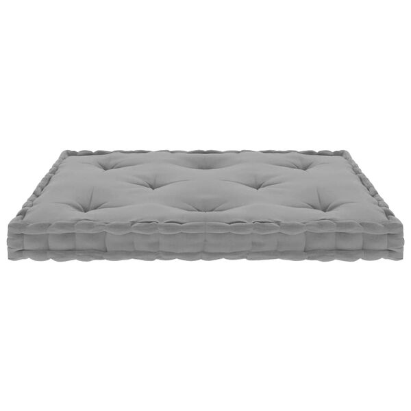 vidaXL Coussin de plancher de palette Gris 73x40x7 cm Coton