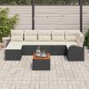 vidaXL Ensemble de canapé de jardin 8 pcs Noir Poly rotin