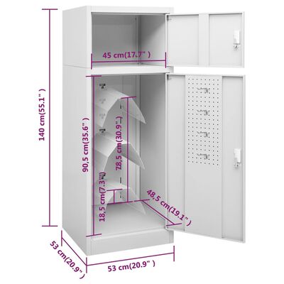 Armoire à Selles Anthracite 53x53x105 Cm En Acier - Rangement Sécurisé Pour Équipement Équitation