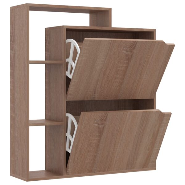 vidaXL Armoire &agrave; chaussures Ch&ecirc;ne sonoma 79,5x24x90,5 cm Agglom&eacute;r&eacute;