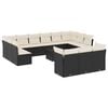 vidaXL Salon de jardin avec coussins 14 pcs noir r&eacute;sine tress&eacute;e