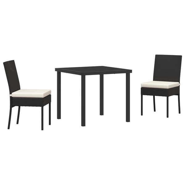 vidaXL Ensemble de salle &agrave; manger pour jardin 3 pcs Noir