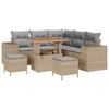 vidaXL Ensemble de canap&eacute; de jardin 8 pc Beige polyrotin