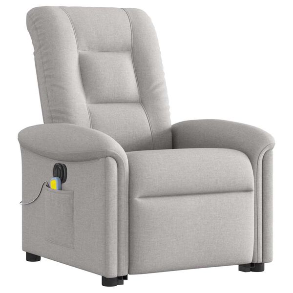 vidaXL Fauteuil inclinable de massage électrique gris nuage tissu
