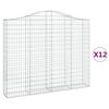 vidaXL Paniers &agrave; gabions arqu&eacute;s 12 pcs 200x30x160/180 cm Fer galvanis&eacute;