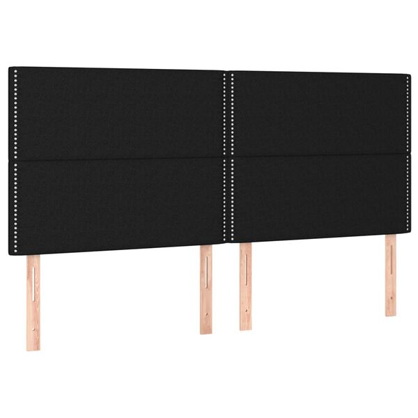 vidaXL T&ecirc;te de lit &agrave; LED Noir 180x5x118/128 cm Tissu
