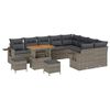 vidaXL Ensemble de canap&eacute; de jardin avec coussin 12 pcs Gris polyrotin