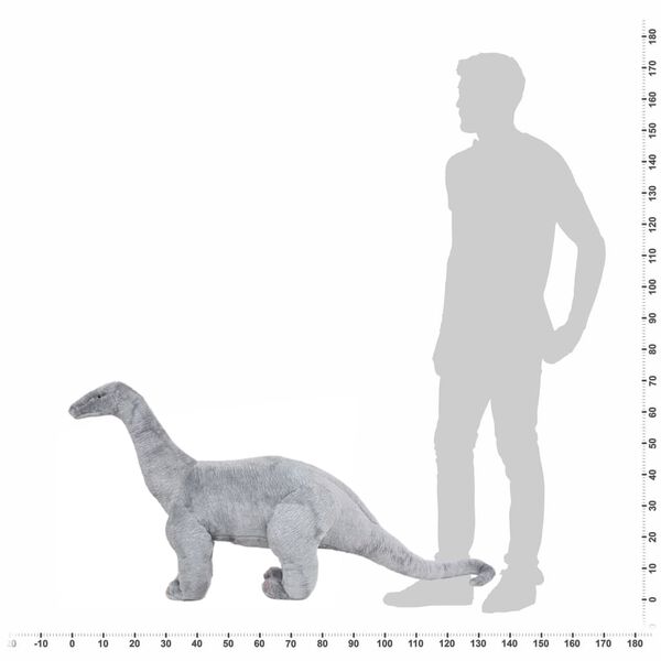 vidaXL Jouet en peluche Dinosaure Brachiosaurus Gris XXL