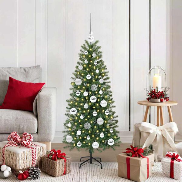 vidaXL Sapin de No&euml;l artificiel avec 150 LED Vert 120 cm PE et PVC