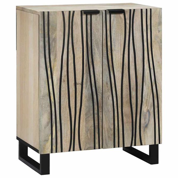 vidaXL Buffet Blanc 60 x 33,5 x 75 cm Bois de mangue massif