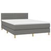 vidaXL Sommier &agrave; lattes de lit avec matelas Gris fonc&eacute; 140x190cm Tissu