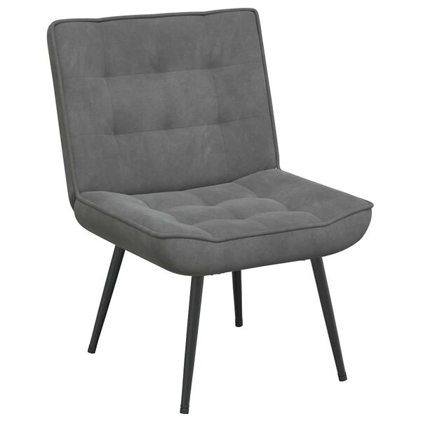 vidaXL Chaise de relaxation gris fonc&eacute; 64x74x84 cm velours