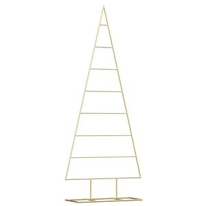 vidaXL Arbre de No&euml;l en m&eacute;tal Dor&eacute; 150 cm Acier peint par poudre