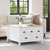 vidaXL Table basse Blanc et marron miel 79,5 x 79,5 x 49 cm
