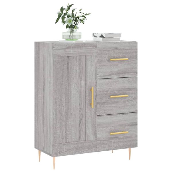 vidaXL Buffet sonoma gris 69,5x34x90 cm bois d'ing&eacute;nierie