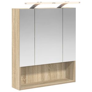 vidaXL Armoire Miroir de Salle de Bain Ch&ecirc;ne Sonoma 60 x 14.5 x 70 cm