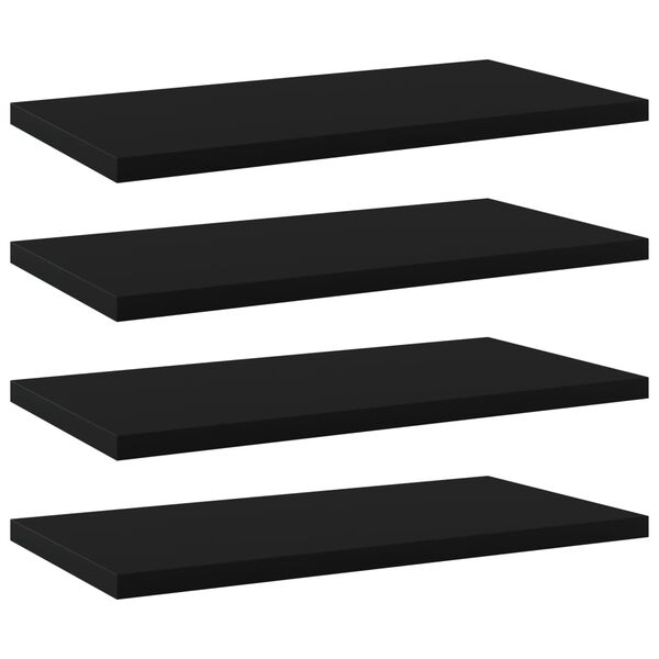 vidaXL Panneaux de biblioth&egrave;que 4 pcs noir bois d&rsquo;ing&eacute;nierie