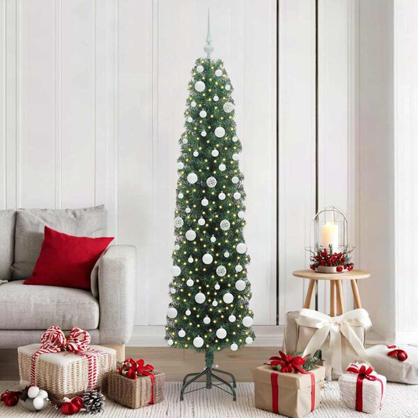 vidaXL Sapin de No&euml;l artificiel Vert 180 cm PVC et acier et plastique