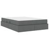 vidaXL Lit avec rangement et matelas Gris fonc&eacute; 140 x 200 cm Polyester