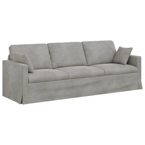 vidaXL Canap&eacute; Gris clair 228 x 78 x 80 cm Velours