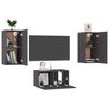 vidaXL Ensemble de meubles TV 3 pcs Gris Bois d&rsquo;ing&eacute;nierie