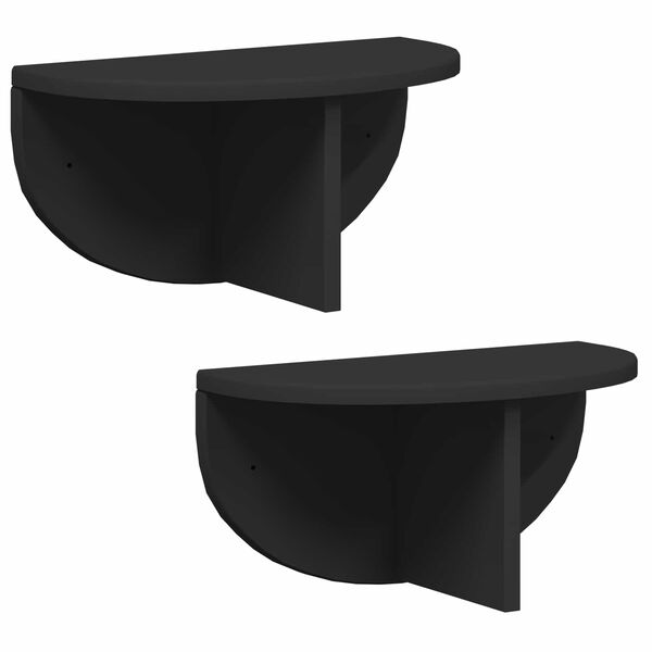 vidaXL &Eacute;tag&egrave;re Murale 2 pcs Noir 38 x 19 x 19 cm Bois d'ing&eacute;nierie