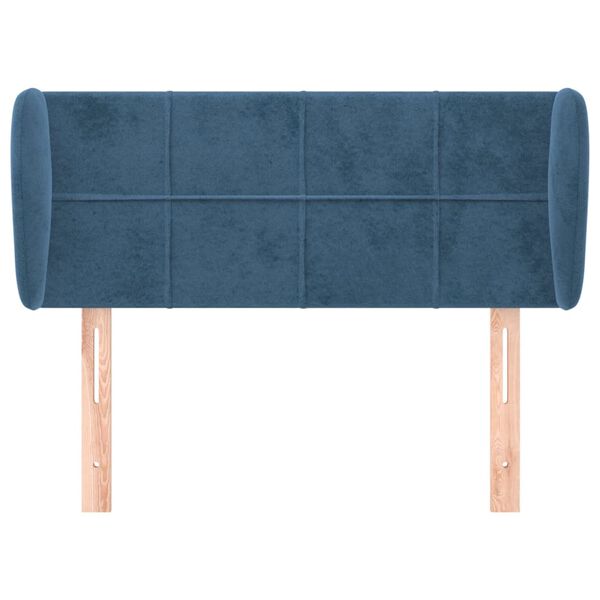vidaXL Tête de lit avec oreilles Bleu foncé 93x23x78/88 cm Velours