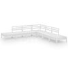 vidaXL Salon de jardin 7 pcs Bois de pin massif Blanc