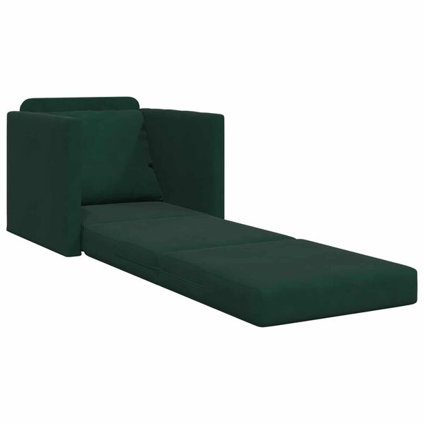 vidaXL Canap&eacute;-Lit 60cm Vert fonc&eacute; Velours