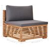 vidaXL Salon de jardin 5 pcs avec coussins Bois de teck solide