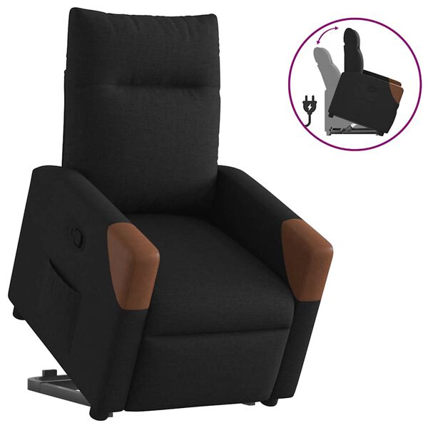 vidaXL Fauteuil inclinable noir tissu